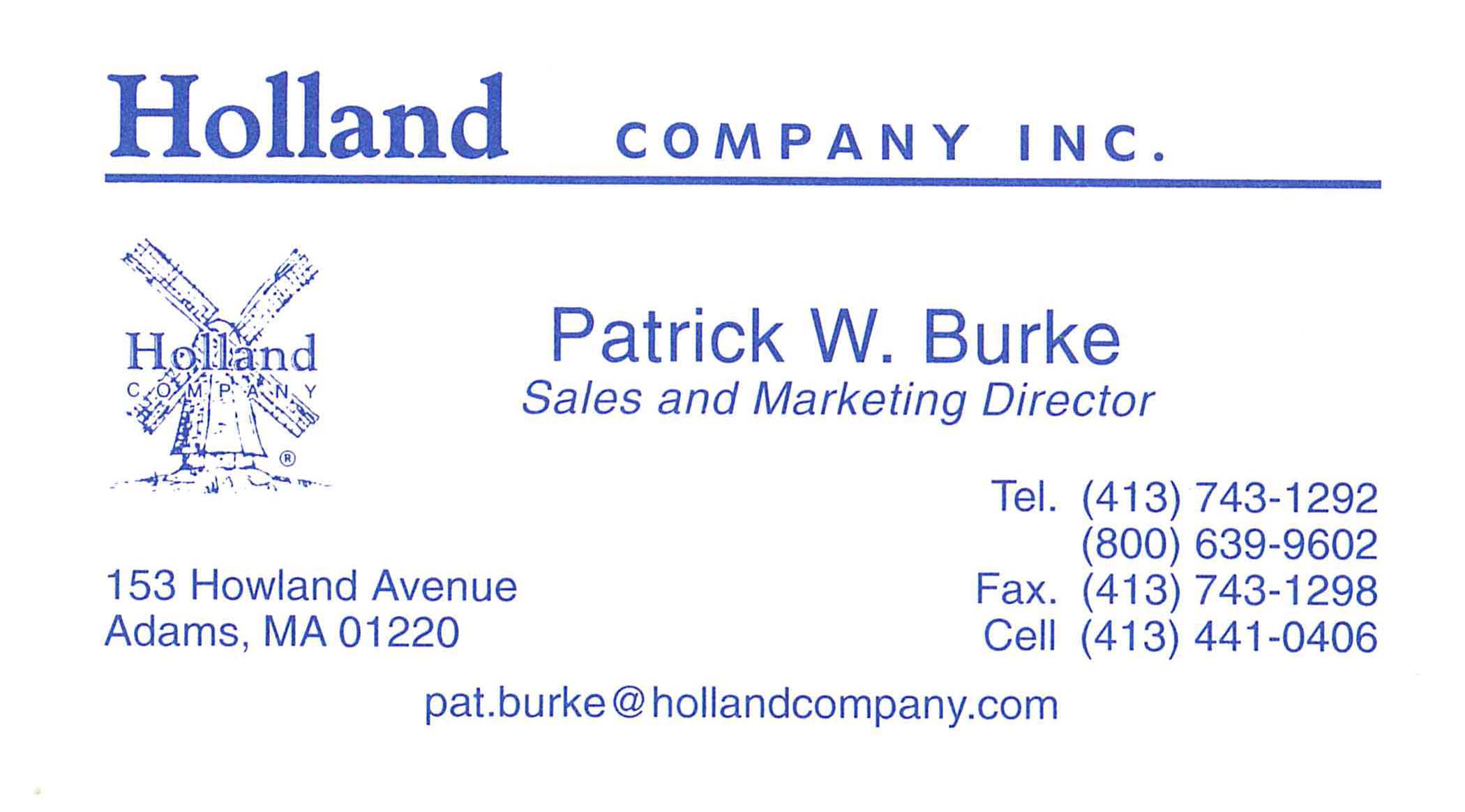 Holland Business Card Ad Holland Business Card Ad